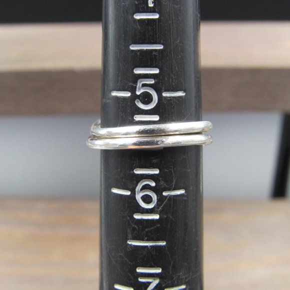 Size 5.5 Sterling Silver Handmade Wire Wrapped Glass Band Ring Vintage - Picture 7 of 9